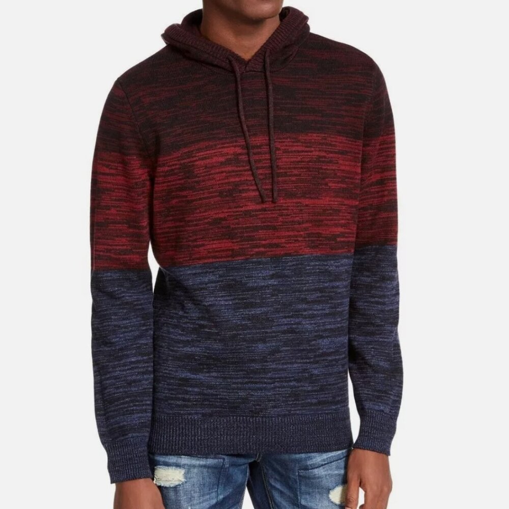 American Rag Striped Cotton Knit Hoodie Size M (fits S)